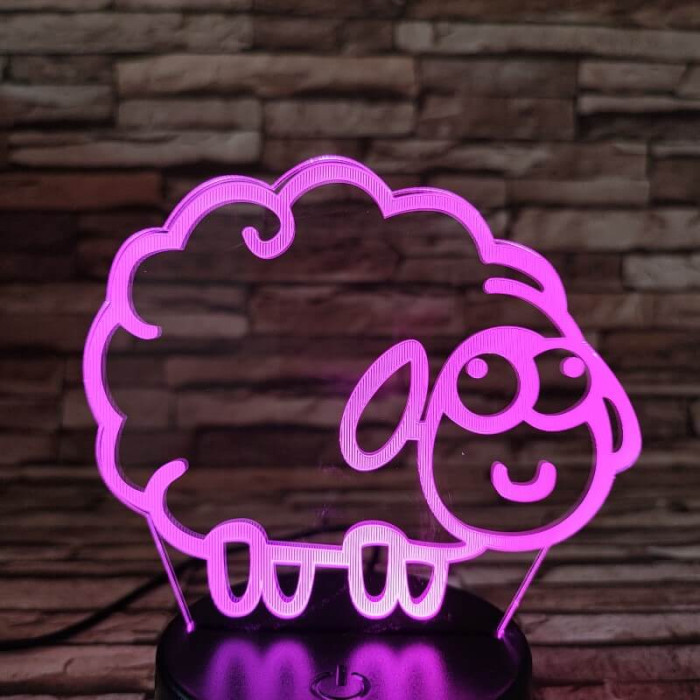 Bárány  7 színű 3D led lámpa