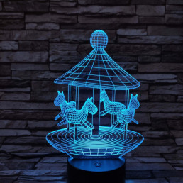 Körhinta 7 színű 3D led lámpa