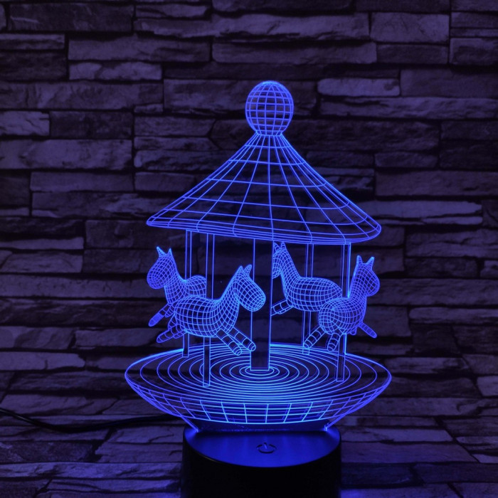 Körhinta 7 színű 3D led lámpa