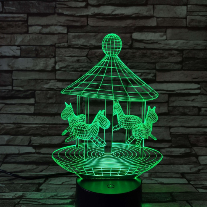 Körhinta 7 színű 3D led lámpa