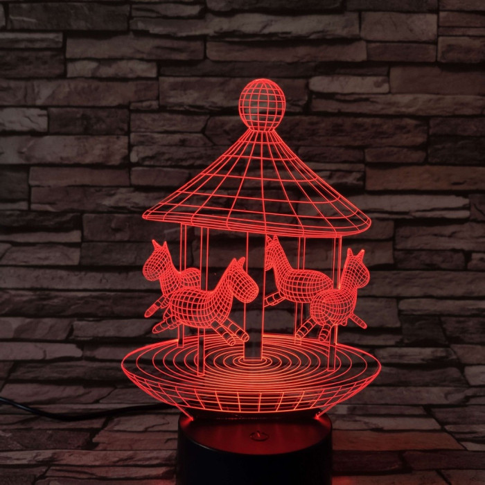 Körhinta 7 színű 3D led lámpa