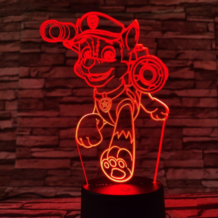 Mancs őrjárat Chase 7 színű 3D led lámpa