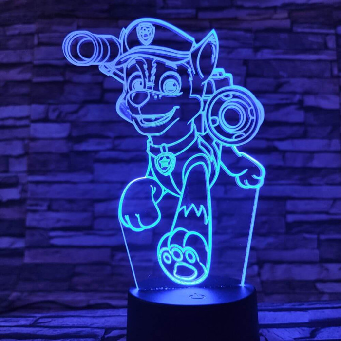 Mancs őrjárat Chase 7 színű 3D led lámpa