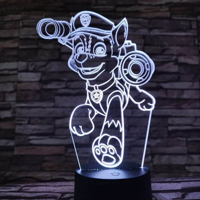 Mancs őrjárat Chase 7 színű 3D led lámpa