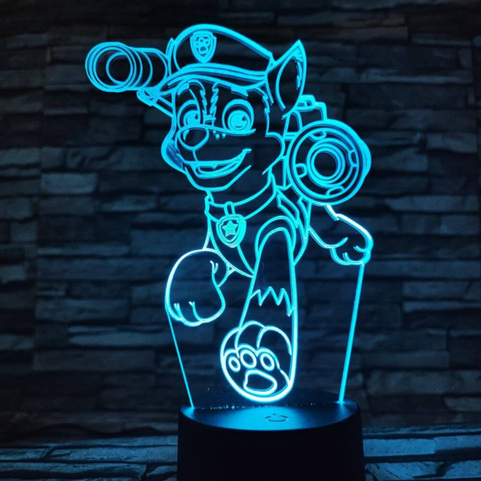 Mancs őrjárat Chase 7 színű 3D led lámpa