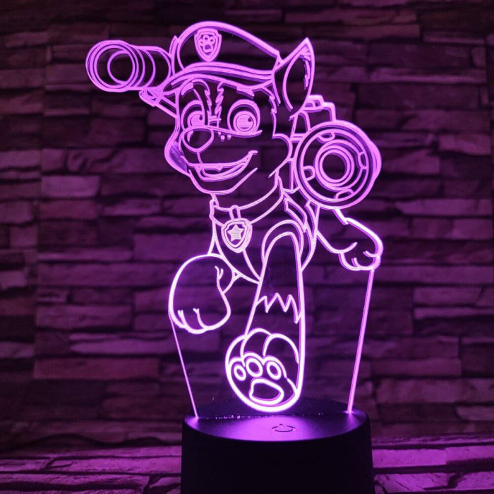 Mancs őrjárat Chase 7 színű 3D led lámpa