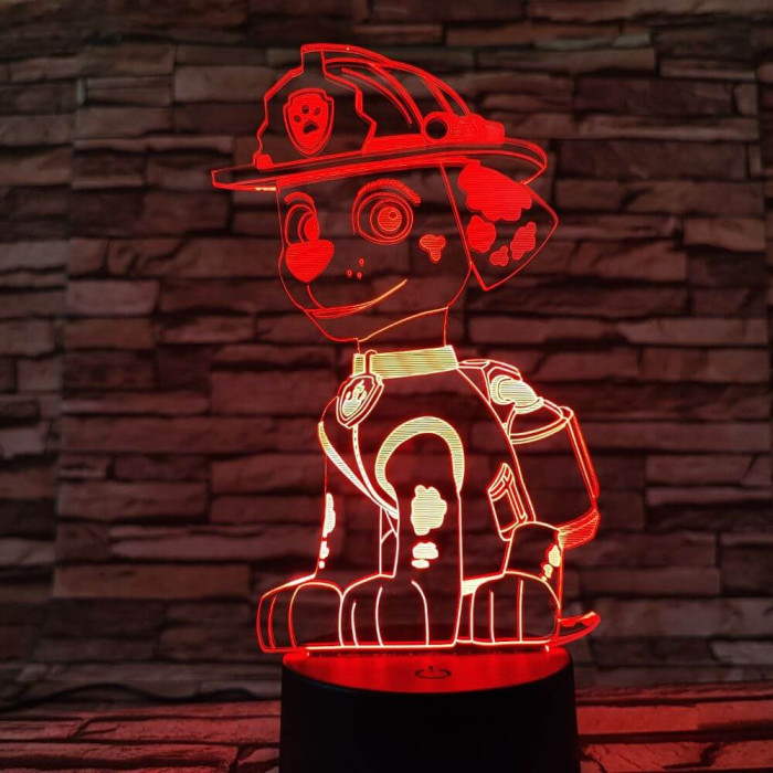 Mancs őrjárat Marshall 7 színű 3D led lámpa