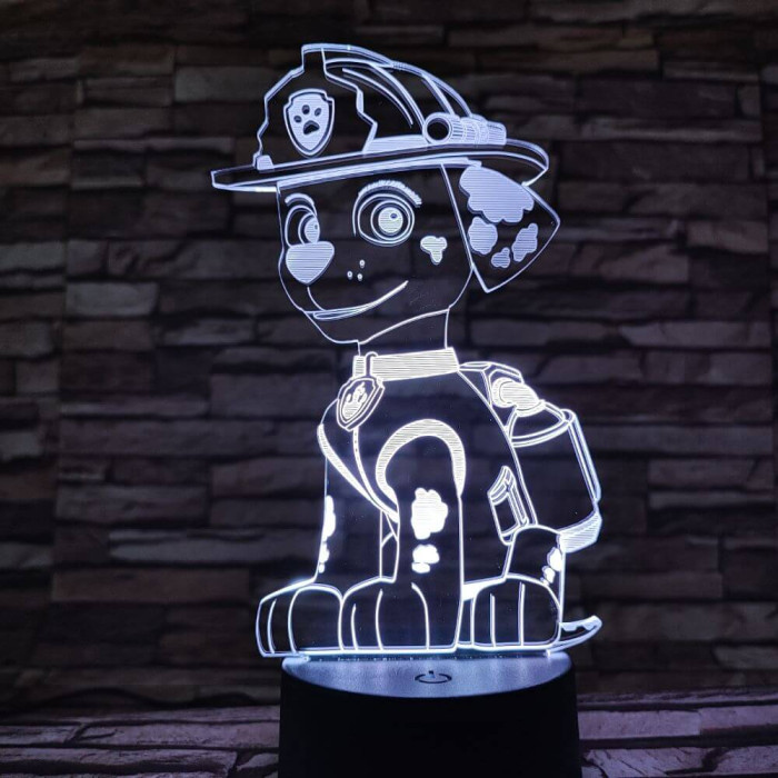 Mancs őrjárat Marshall 7 színű 3D led lámpa