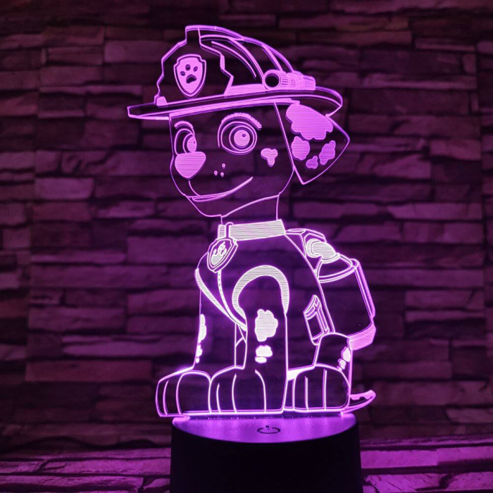 Mancs őrjárat Marshall 7 színű 3D led lámpa