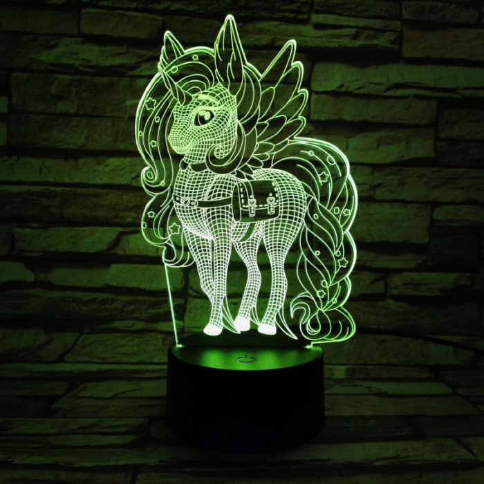 Pegazus 7 színű 3D led lámpa