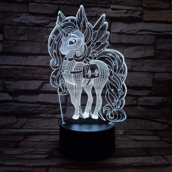 Pegazus 7 színű 3D led lámpa