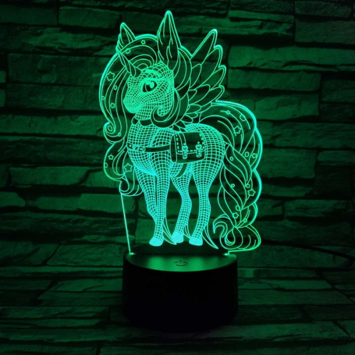 Pegazus 7 színű 3D led lámpa