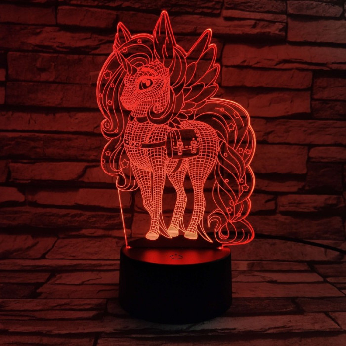 Pegazus 7 színű 3D led lámpa