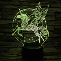 Pegazus szárnyalása 7 színű 3D led lámpa