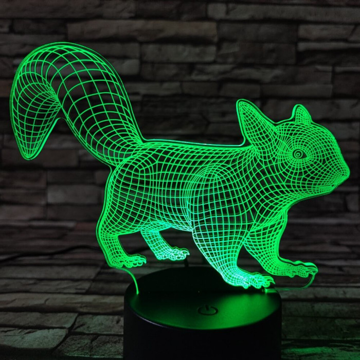 Mókus 7 színű 3D led lámpa