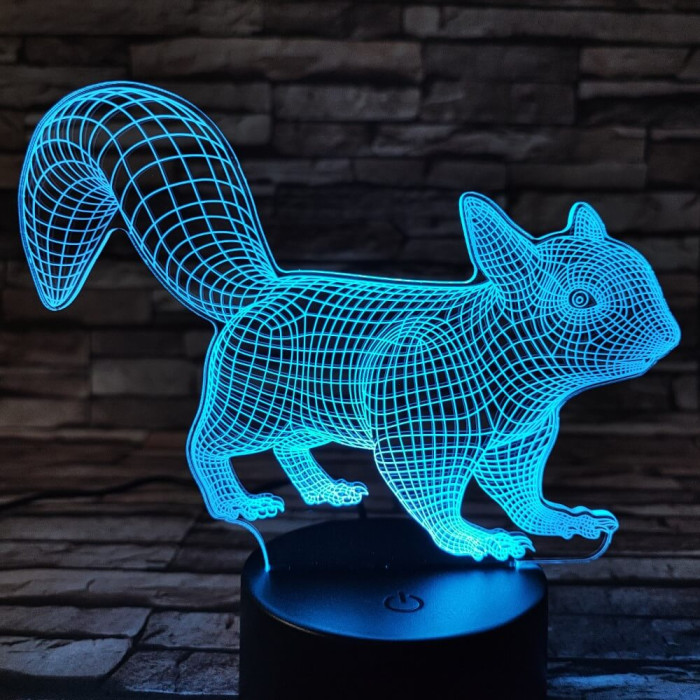 Mókus 7 színű 3D led lámpa