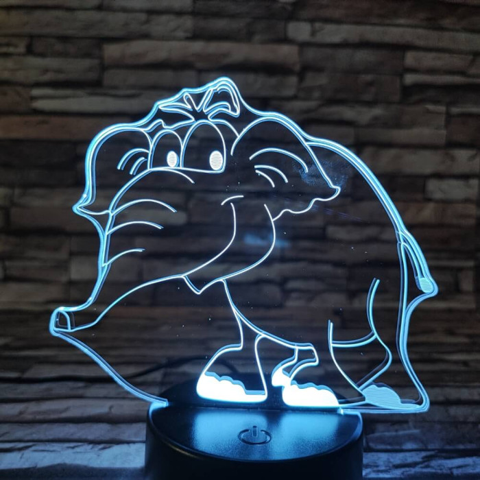 Elefánt bébi 2 7 színű 3D led lámpa