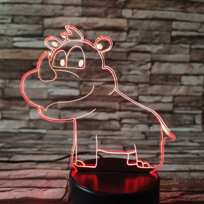 Orrszarvú Bébi 7 színű 3D led lámpa