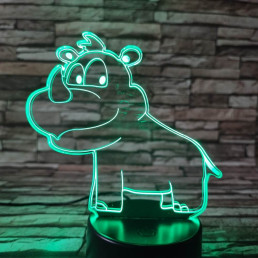 Orrszarvú Bébi 7 színű 3D led lámpa