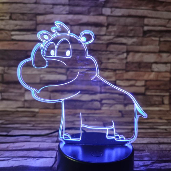 Orrszarvú Bébi 7 színű 3D led lámpa