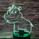 Orrszarvú Bébi 7 színű 3D led lámpa