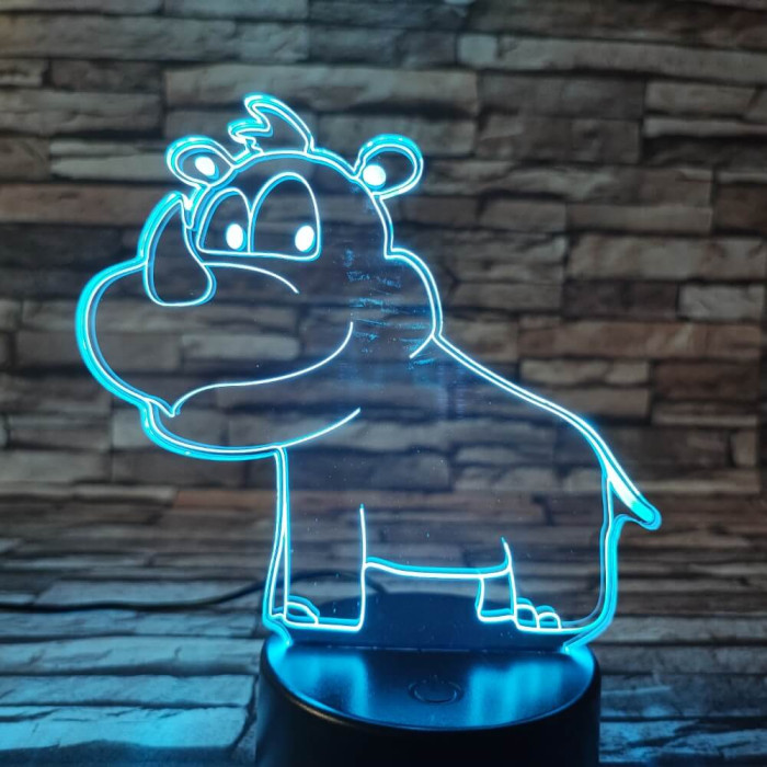 Orrszarvú Bébi 7 színű 3D led lámpa
