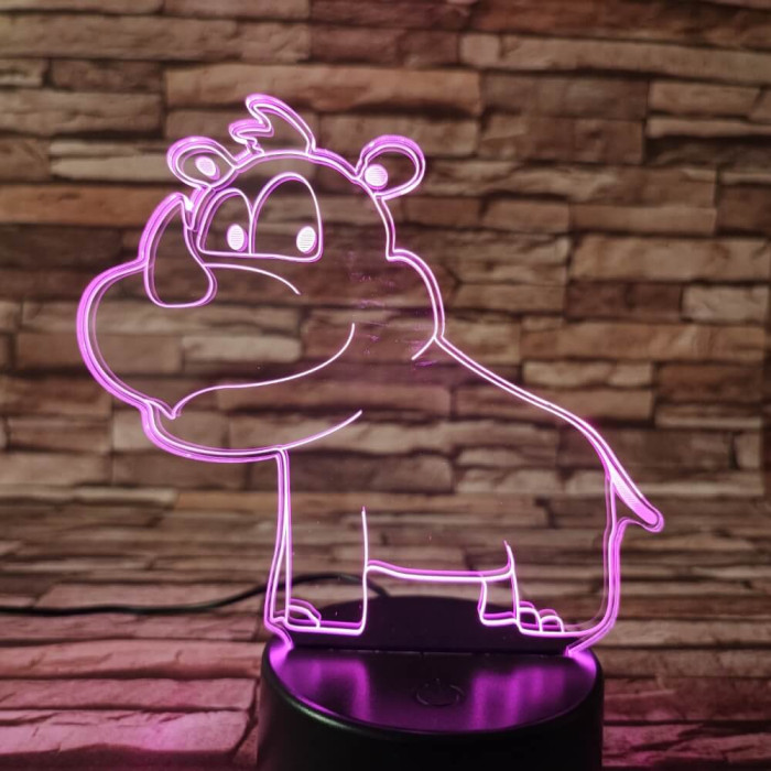 Orrszarvú Bébi 7 színű 3D led lámpa