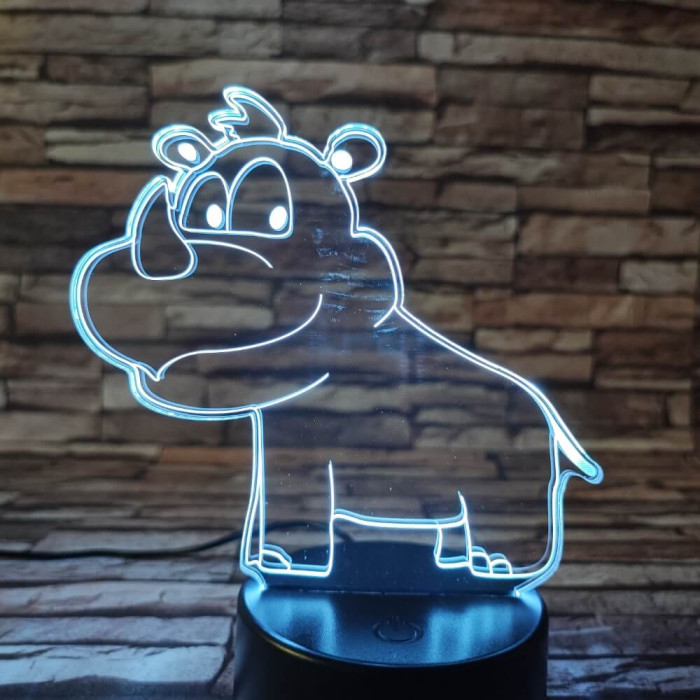 Orrszarvú Bébi 7 színű 3D led lámpa