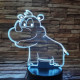 Orrszarvú Bébi 7 színű 3D led lámpa