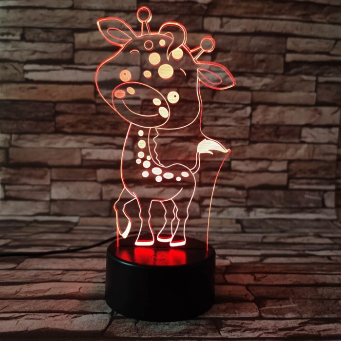 Zsiráf Bébi 2 7 színű 3D led lámpa