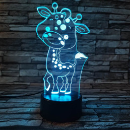 Zsiráf Bébi 2 7 színű 3D led lámpa
