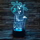 Zsiráf Bébi 2 7 színű 3D led lámpa