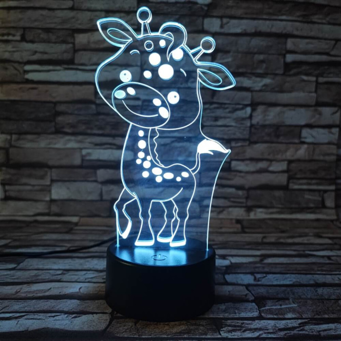 Zsiráf Bébi 2 7 színű 3D led lámpa