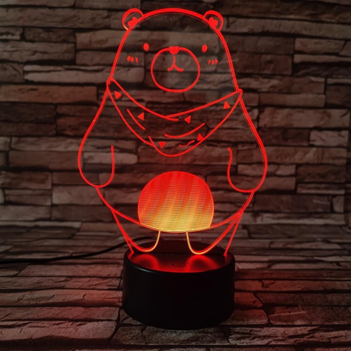 Medve szereti a hasát 7 színű 3D led lámpa