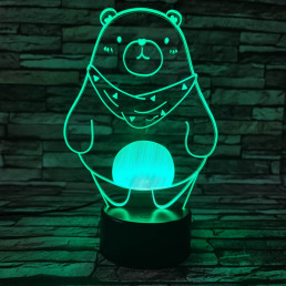 Medve szereti a hasát 7 színű 3D led lámpa