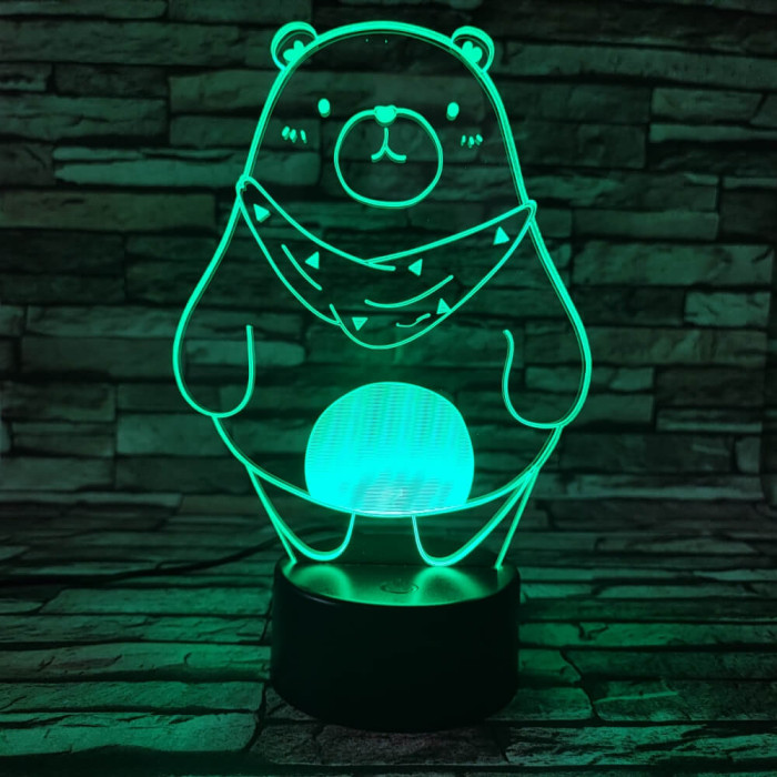 Medve szereti a hasát 7 színű 3D led lámpa