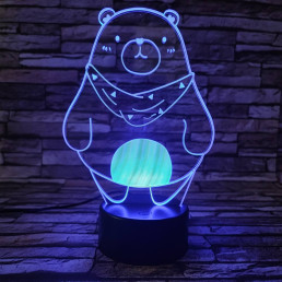 Medve szereti a hasát 7 színű 3D led lámpa