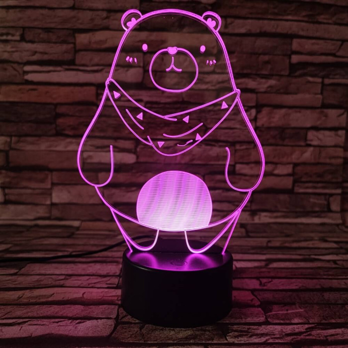 Medve szereti a hasát 7 színű 3D led lámpa