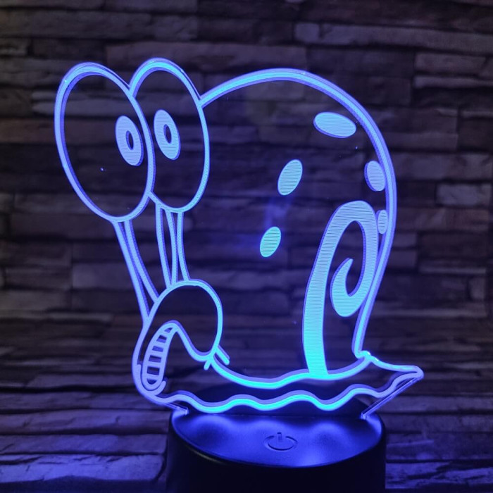 Csiga 7 színű  3D led lámpa