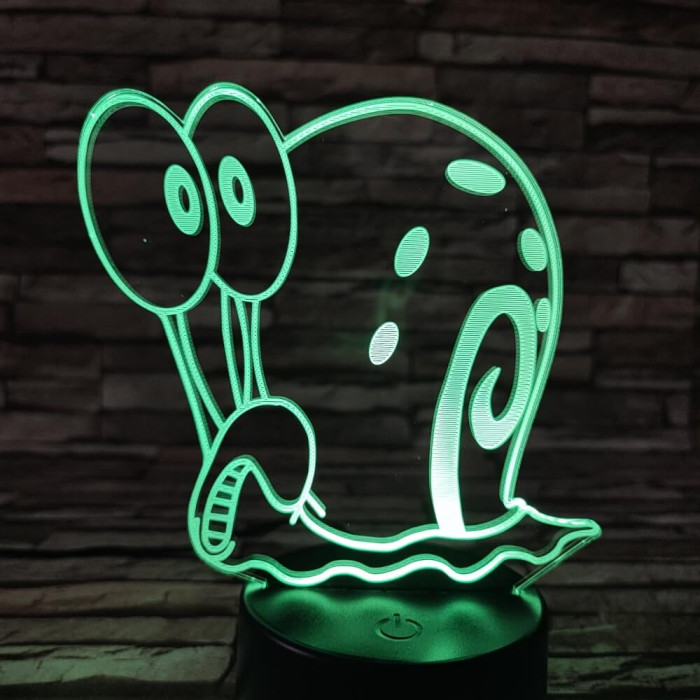 Csiga 7 színű  3D led lámpa