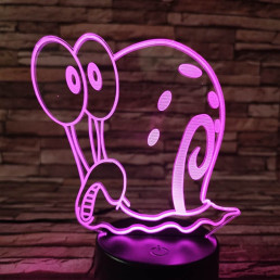 Csiga 7 színű  3D led lámpa