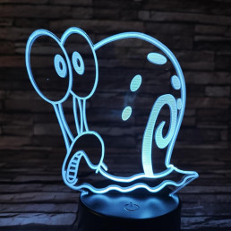 Csiga 7 színű  3D led lámpa