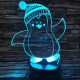 Pingvin fiú sapkás 7 színű 3D led lámpa