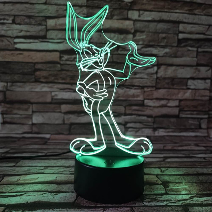 Nyuszi Tapsi Hapsi  7 színű 3D led lámpa