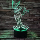 Nyuszi Tapsi Hapsi  7 színű 3D led lámpa
