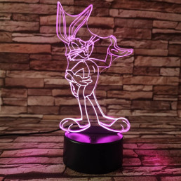 Nyuszi Tapsi Hapsi  7 színű 3D led lámpa