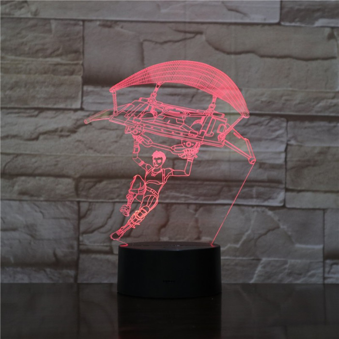 Ejtőernyős 7 színű 3D led lámpa