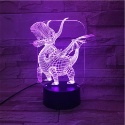 Sárkány 7 színű 3D led lámpa
