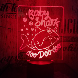 Bébi cápa 7 színű 3D led lámpa