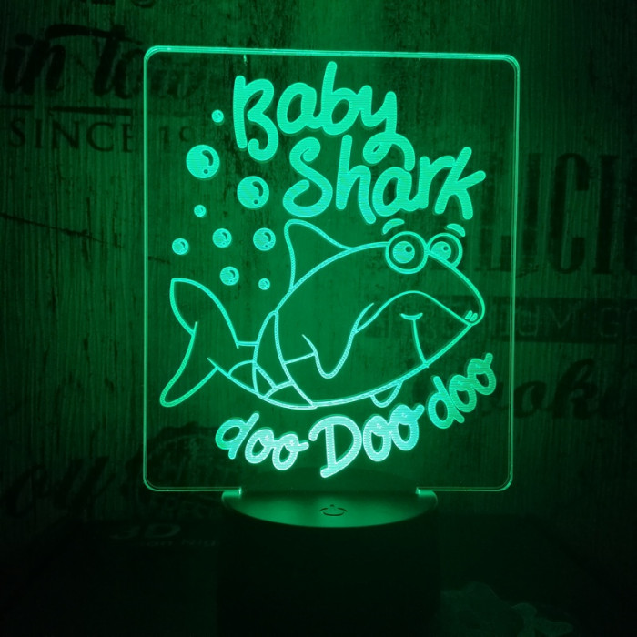 Bébi cápa 7 színű 3D led lámpa